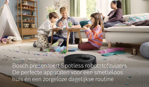 Foto : Bosch introduceert een compleet nieuwe lijn robotstofzuigers, genaamd Spotless.