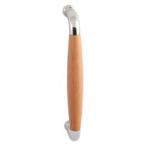 Foto: ika deurgreep ton model rvs gepolijst met kersenhout 1