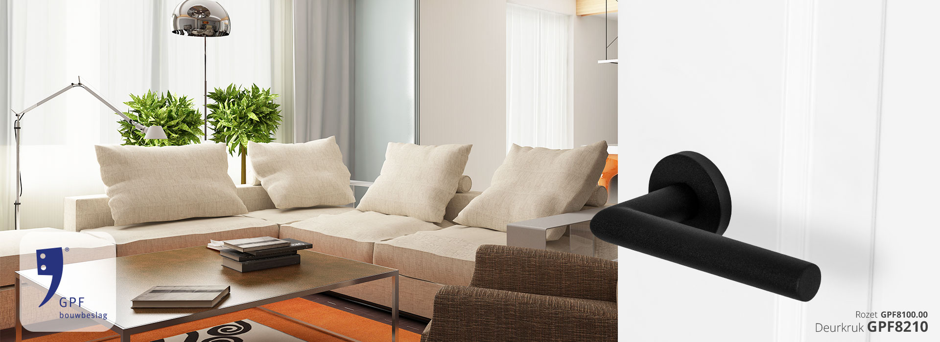 Foto: Sfeerimpressie GPF8210 deurkruk op rozet