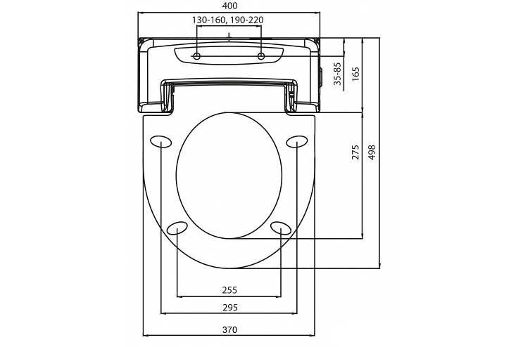 Foto: Blooming 1160 wc met sproeier technische tekening