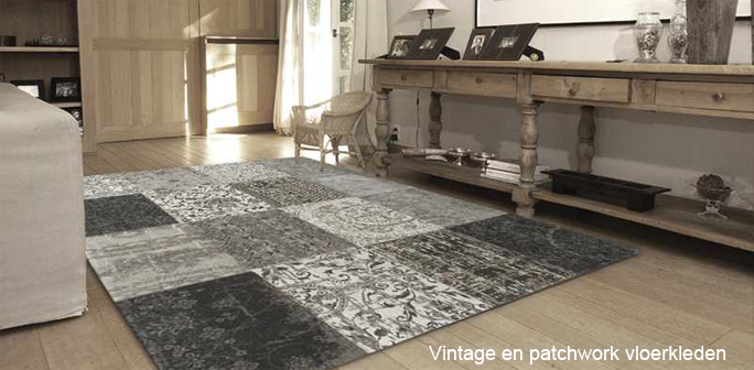 Foto: vintage en patchwork vloerkleden