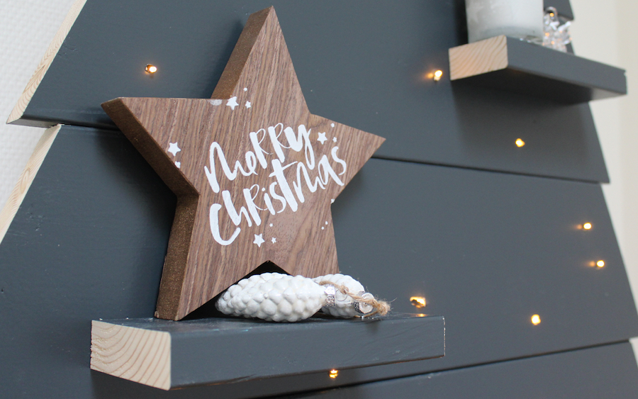 Houten kerstboom versiering