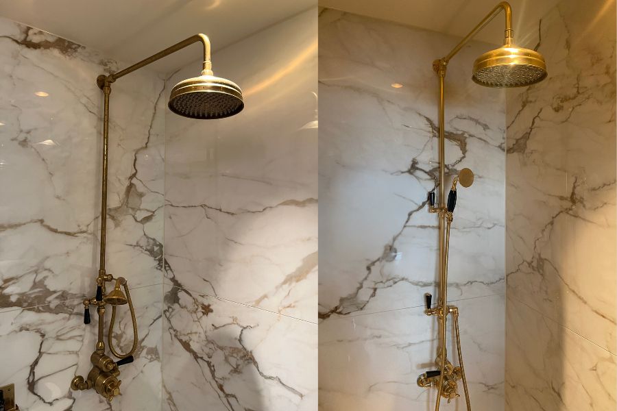Foto: klassieke doucheset living brass