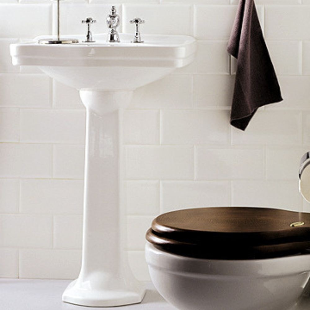 Foto: klassieke wastafel 58cm op zuil linford wblo91415