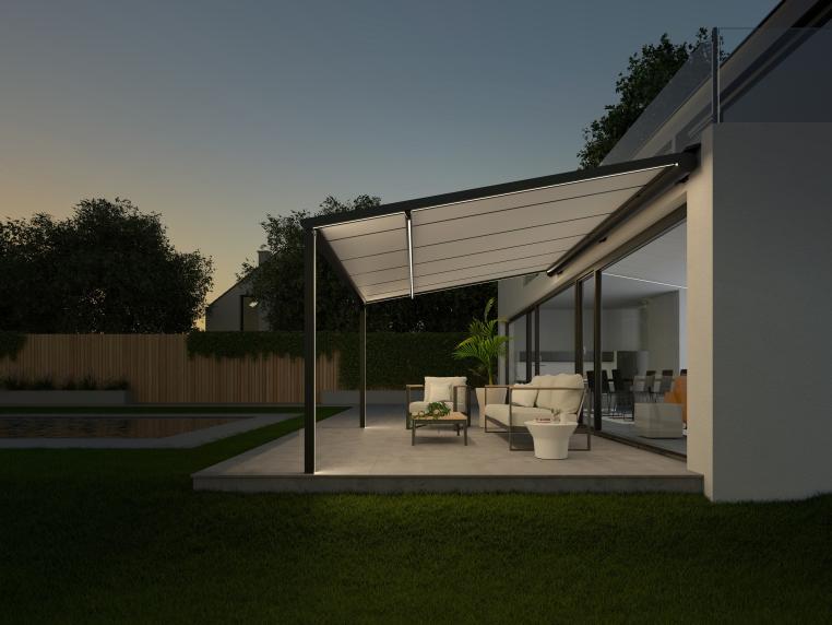 Brustor B128 pergola met doekdak