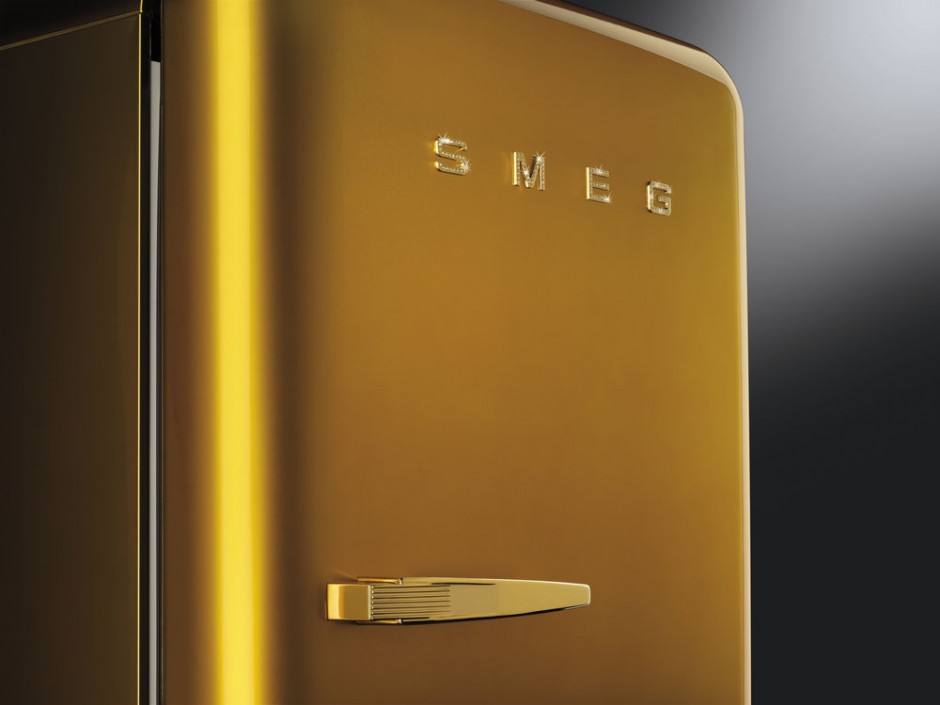 Foto: w3 Smeg koelkast FAB28 Swarovski Gold 1