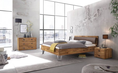 Foto : De Hasena Factory-Line collectie: industriële bedden van massief hout met karakter