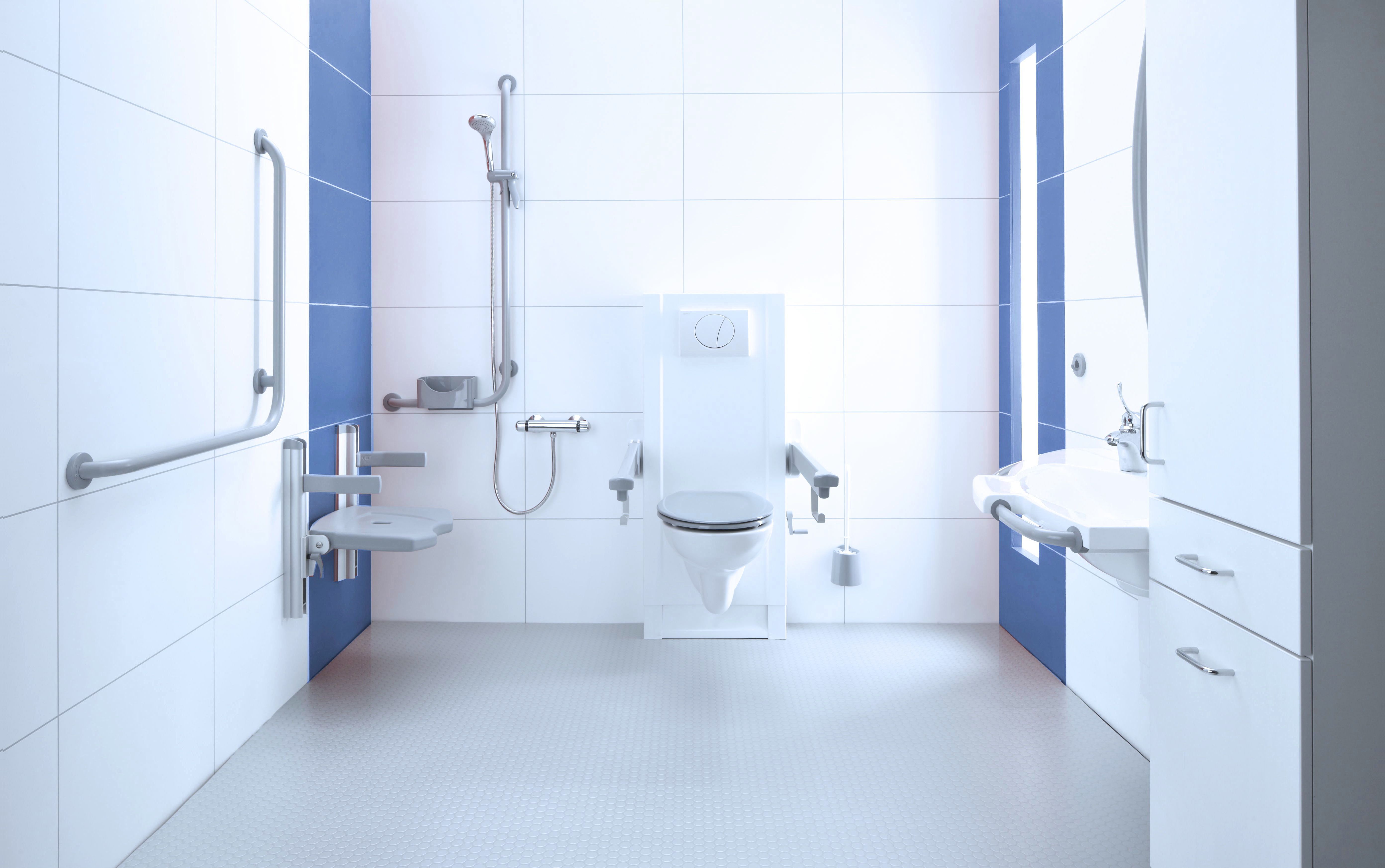 Foto : Zorgexperts hebben deze aangepaste badkamer mede-ontwikkeld.