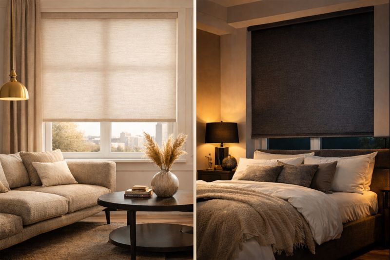 Foto : Luxe en comfort in huis: de beste rolgordijnen voor woonkamer én slaapkamer