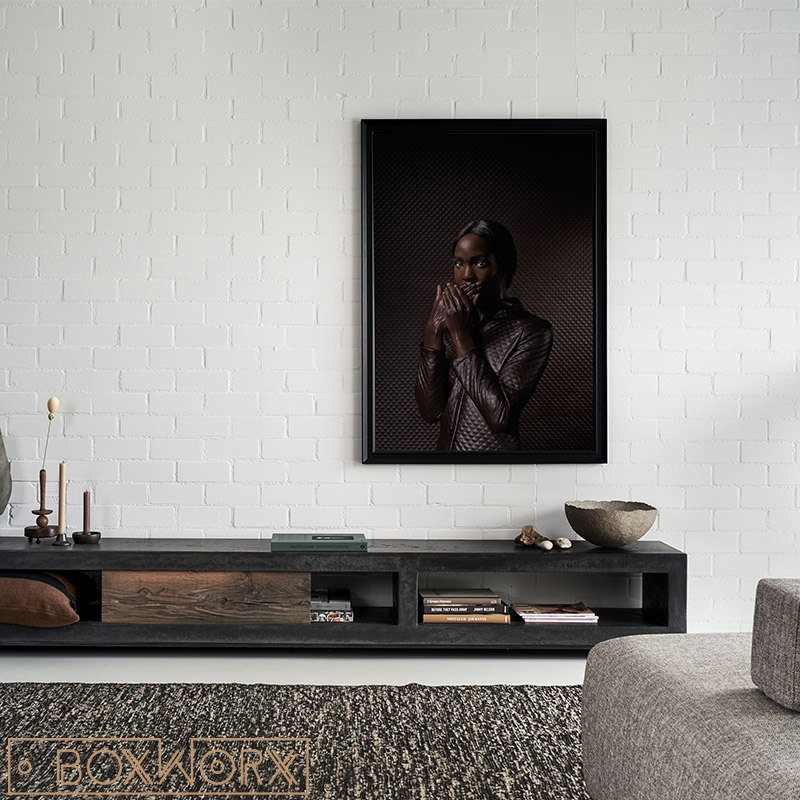 Foto : TV meubel RANK met schuifdeur van hout