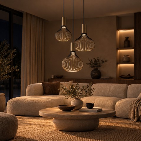 Foto : Japandi woonstijl: Ontdek luxe hanglampen in zachte, natuurlijke kleuren