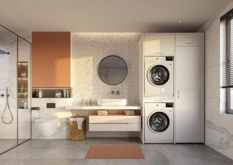 Foto : Een wasmachine in je badkamer? Dat kan!