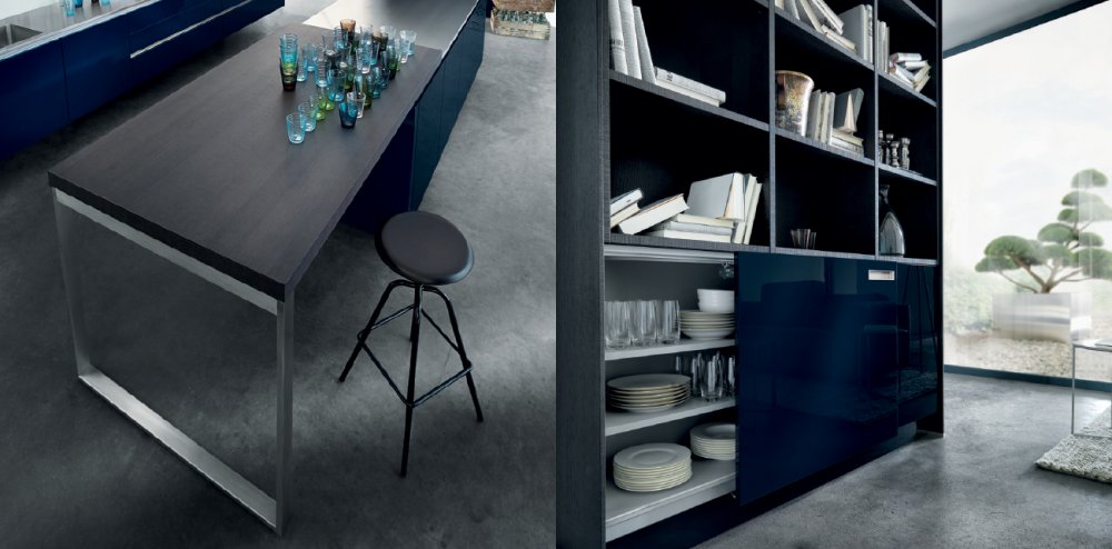 Foto: Wonennl next125 nx501 indigoblauw hoogglans greeploos wandhangend