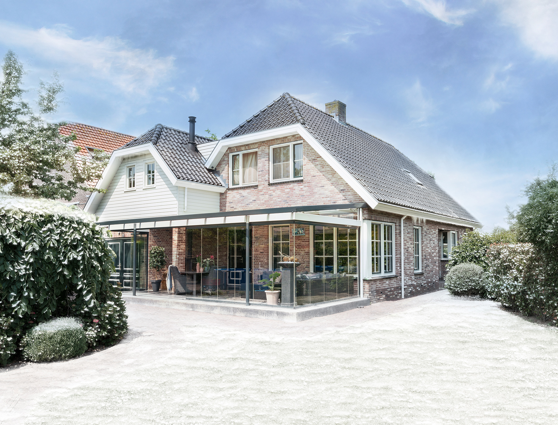 Een tuinkamer van Metalura in de wintermaanden