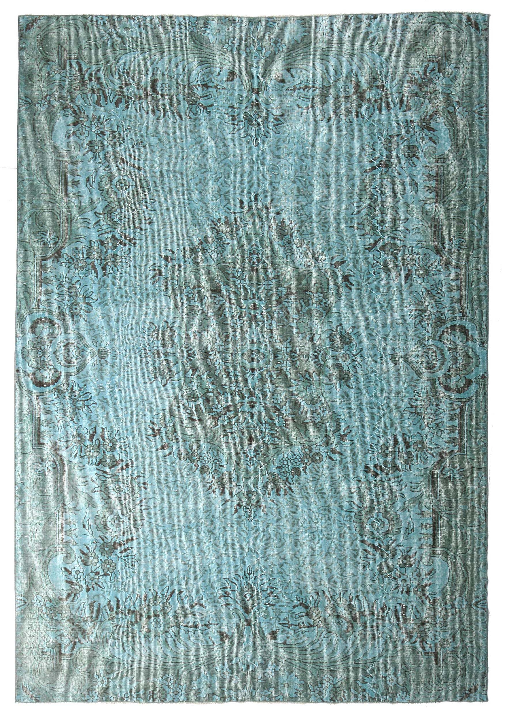 Foto: vintage recoloured rug kleur turquoise 177x282cm