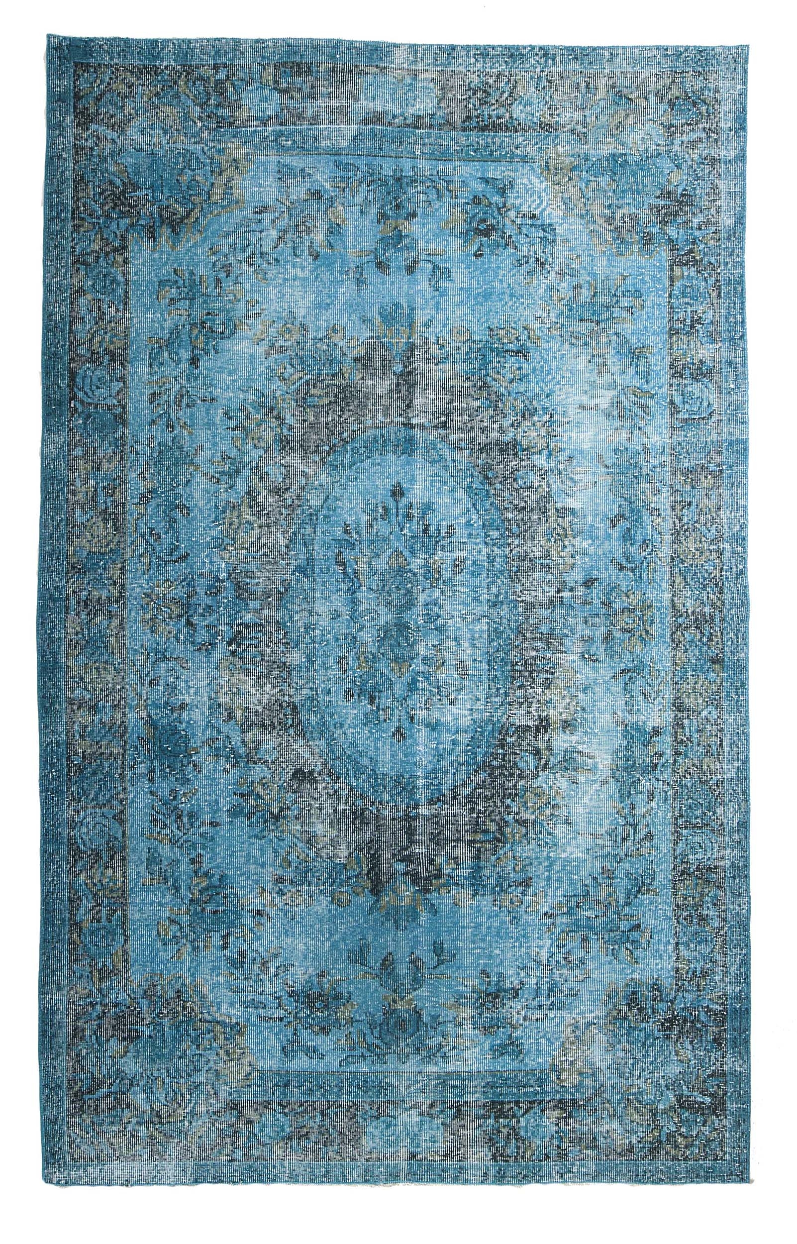 Foto: vintage recoloured rug kleur turquoise 170x280cm