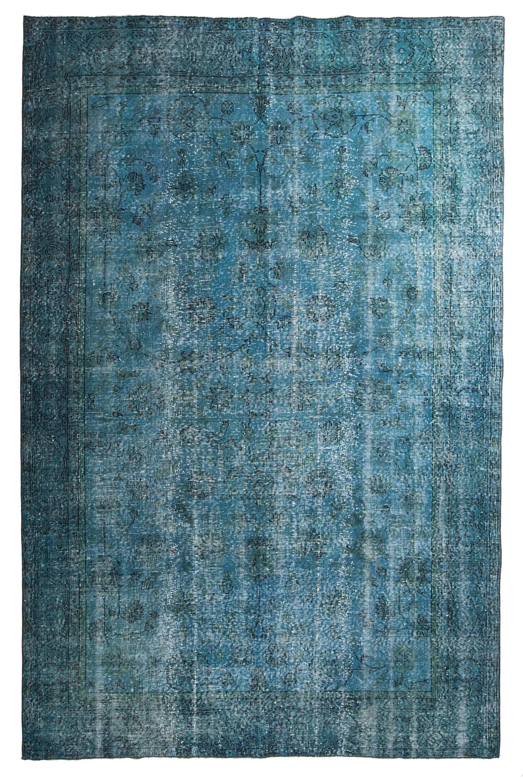 Foto: vintage recoloured rug kleur turquoise 190x290cm
