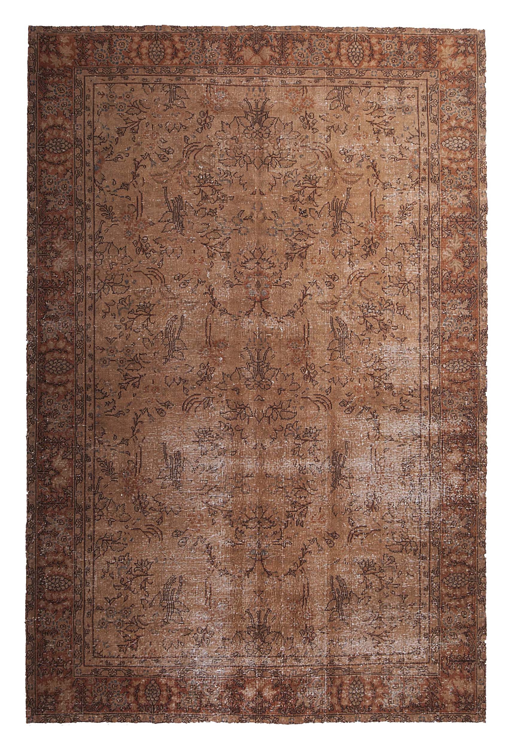 Foto: vintage recoloured rug kleur bruin 193x293cm