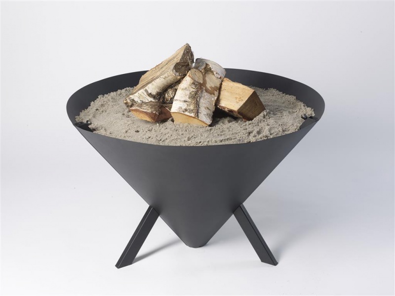 Foto: Bonfire Kegel vuurschaal met zand en hout