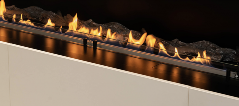 Foto : ebios-fire Line 1500 van DRU: Bio-ethanol haard met een moderne uitstraling