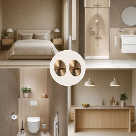 Foto : KOPER Tiger Base Handdoekhaak in Geborsteld Koper voor Stijlvolle Details