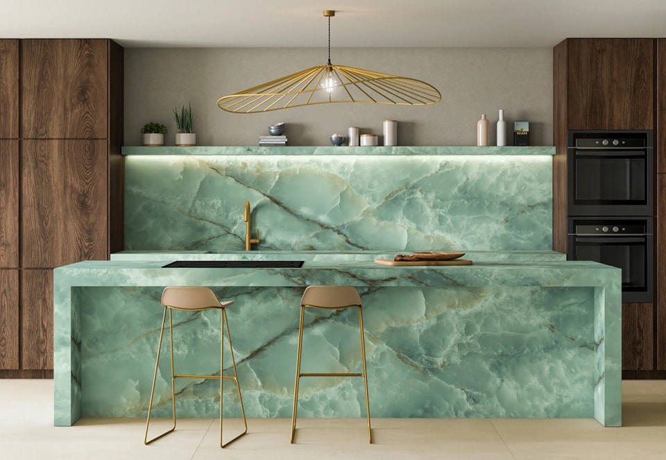 Foto : Ascale Onice Seagreen: de kleur van natuurlijke sereniteit