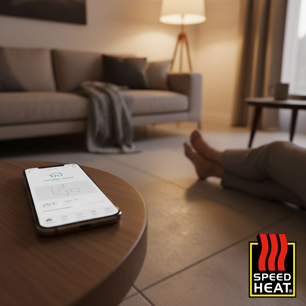 Foto : Ultiem comfort zonder gedoe: elektrische vloerverwarming die past op en onder elke vloer