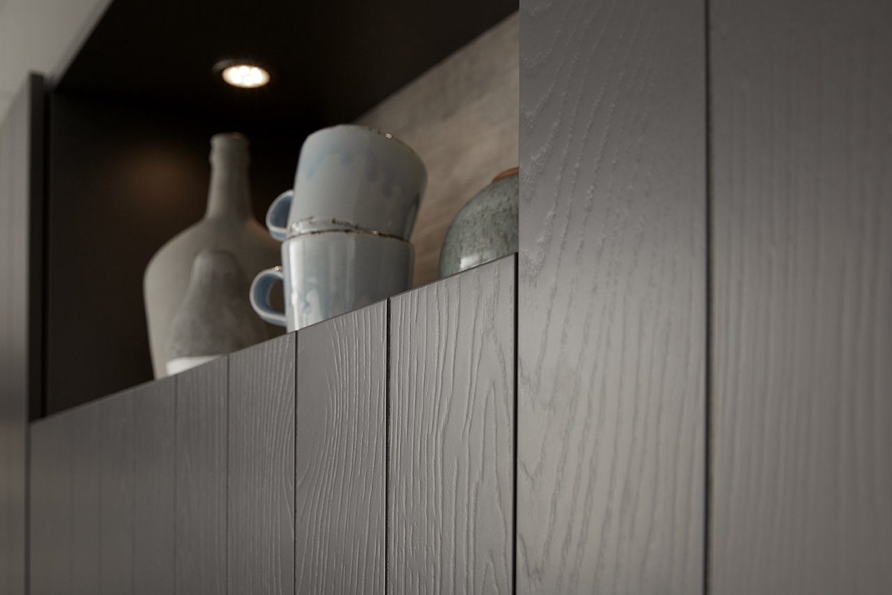 Foto: Keller keuken hoekkeuken Finsbury basalt zijdeglanslak 1