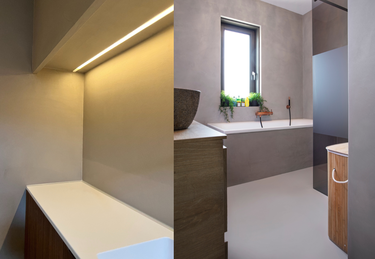 Foto: microcement badkamer wanden en vloer