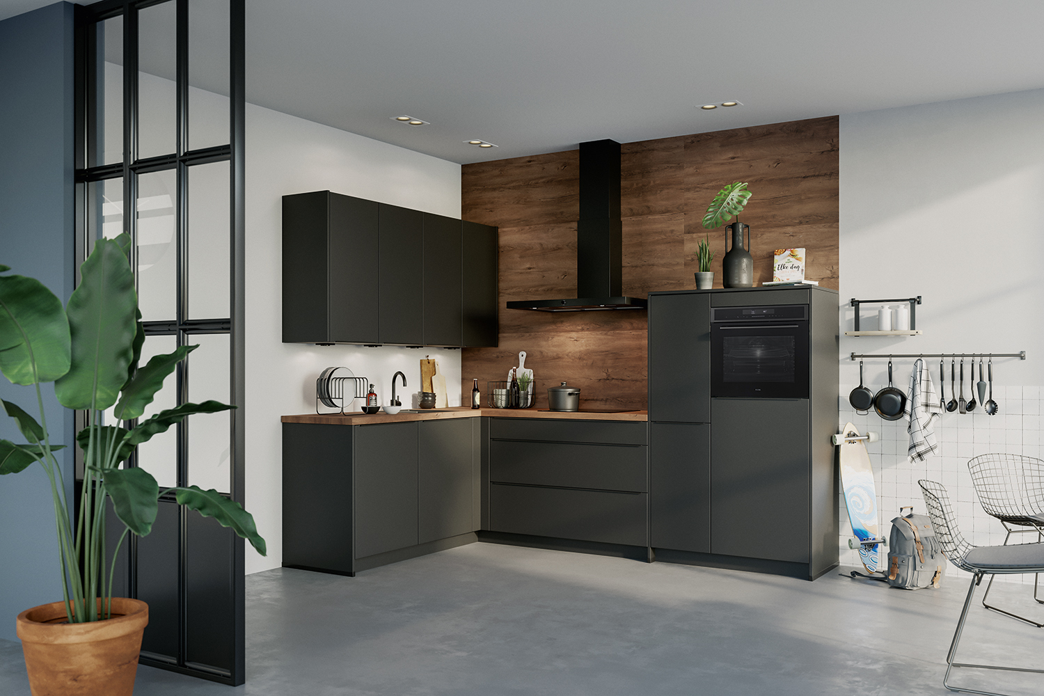 Foto: Keuken Empoli grafietzwart perspectief 02   LR