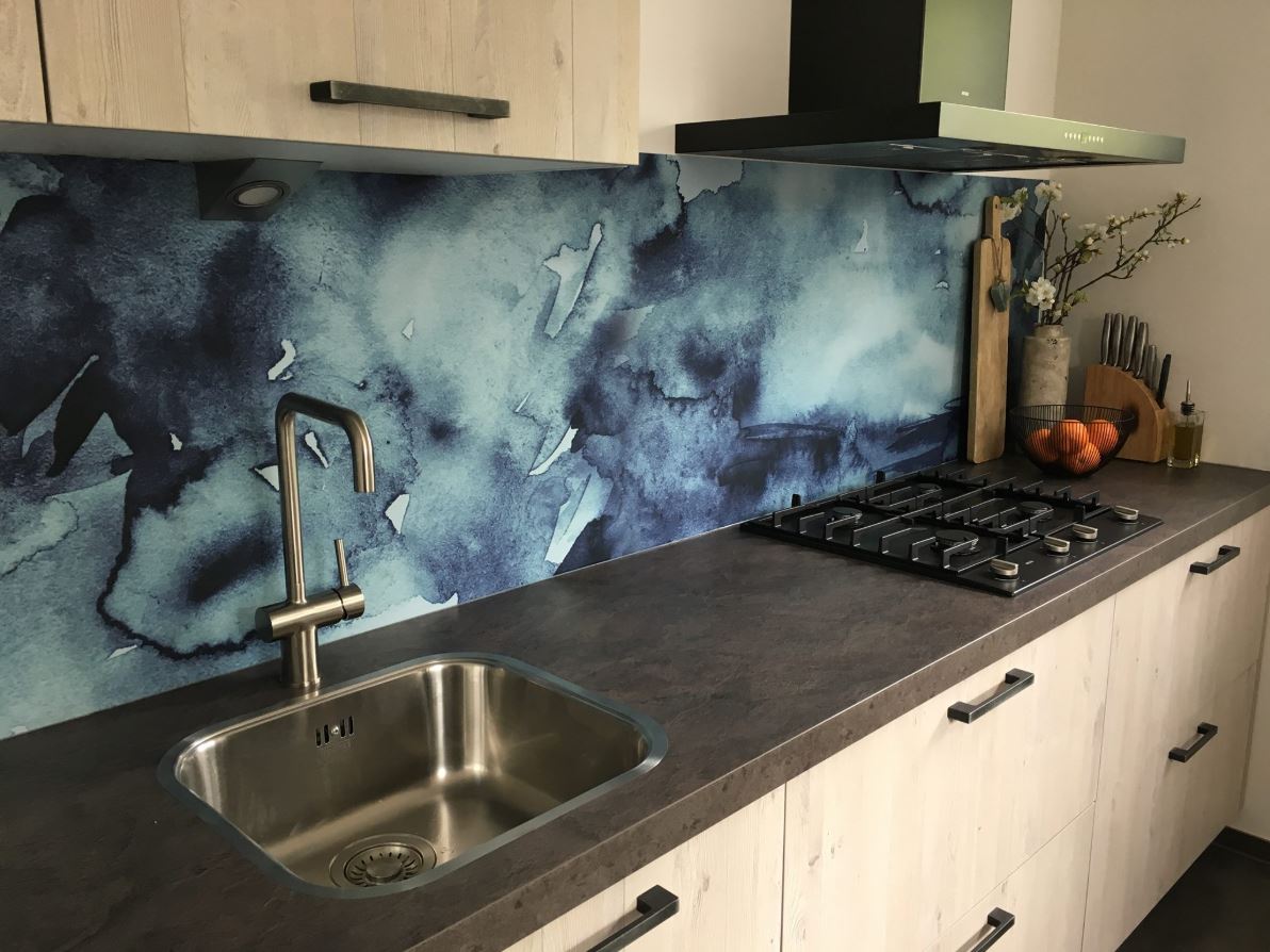 Foto: aquarell blue keuken