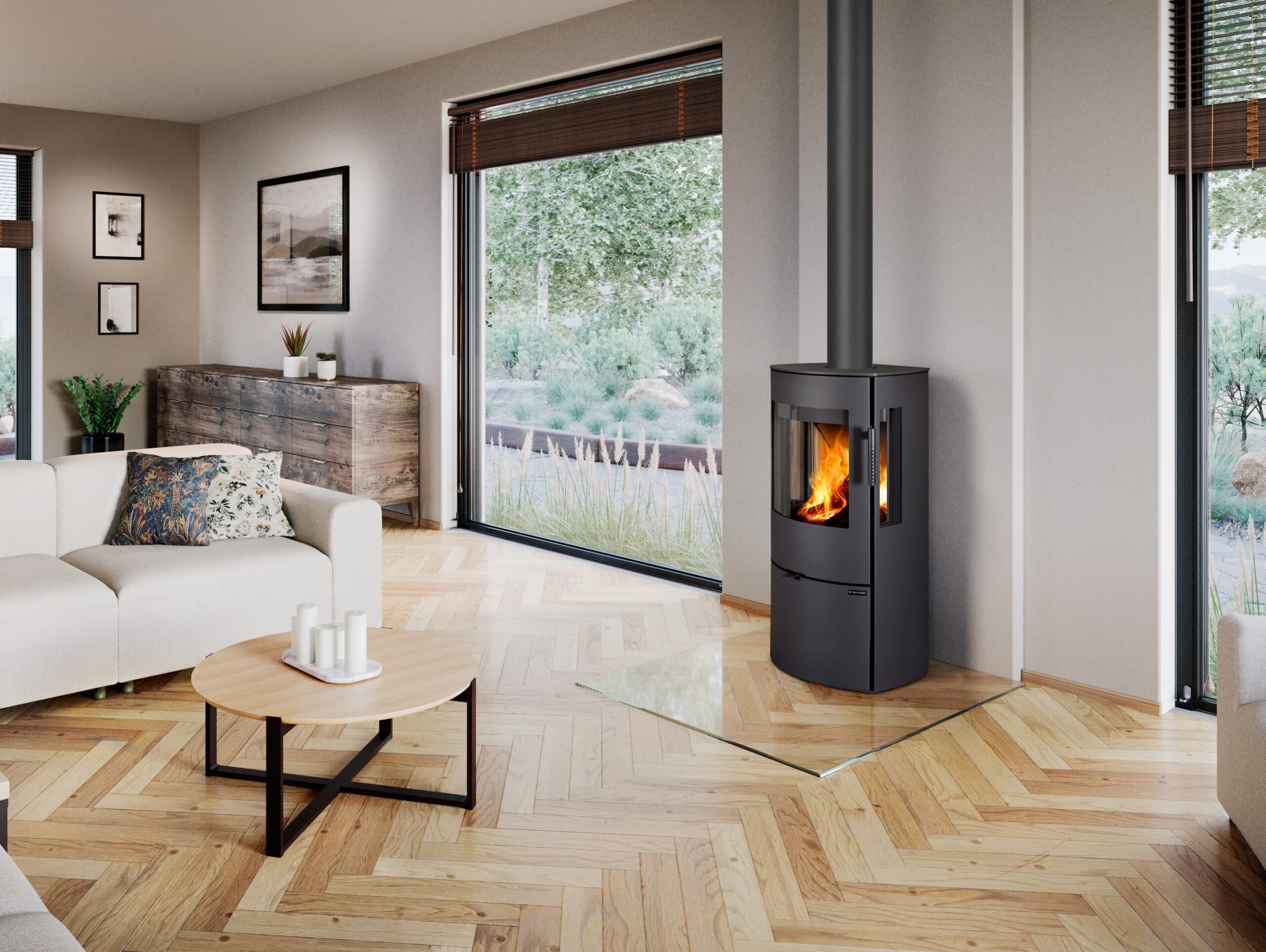 Foto : DENVER houtkachel – modern design en krachtig vuur
