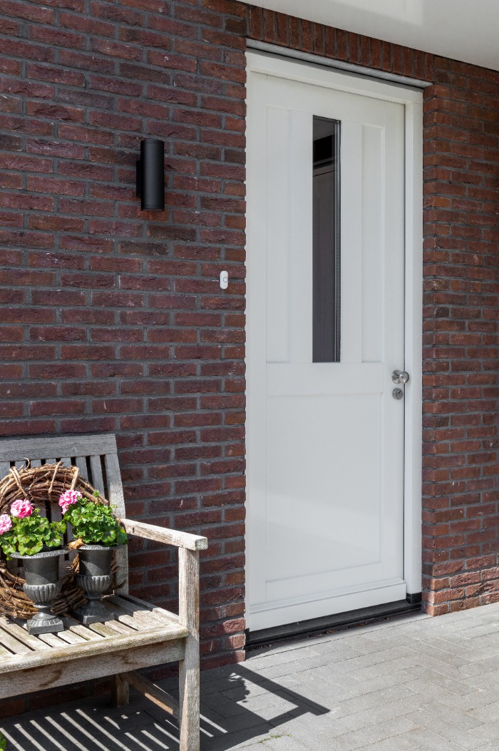 Foto: Topdeuren project voordeur wit glasdeur rvs binnendeuren kozijnen deurbeslag albo formani pietboon vrijstaandewoning harderwijk