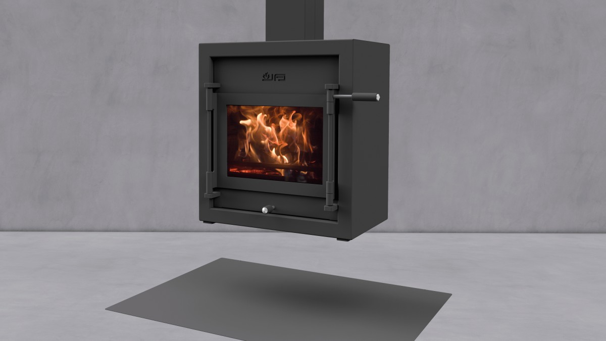 Foto: Wonennl hangende houtkachel JAcobus kwadraat