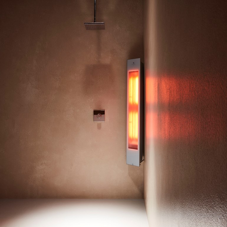 Foto: sunshower solo white infrarood badkamer