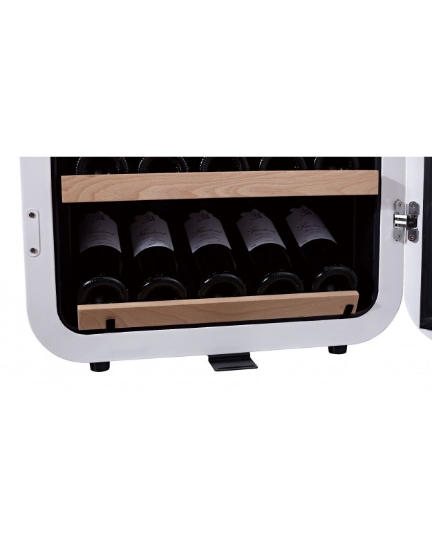 Foto: Wonennl Swisscave WL120F Retrolook retrostyle wijnkoelkast retro wijnklimaatkast wit detail 625x794