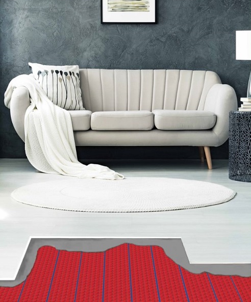 Foto: elektrische vloerverwarming woonkamer DCM PRO