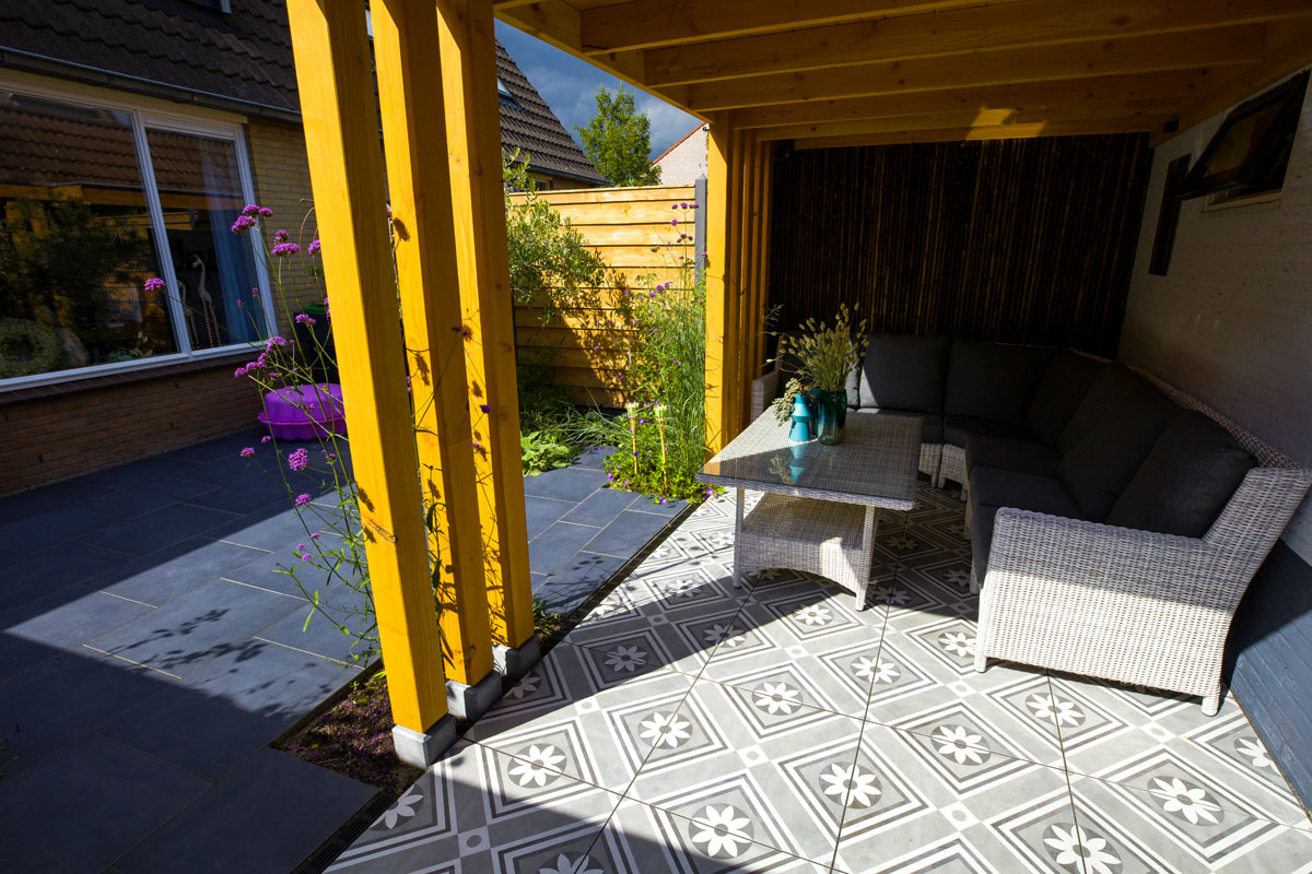 Foto: Woonkamer tuin GeoCeramica Flow  11 