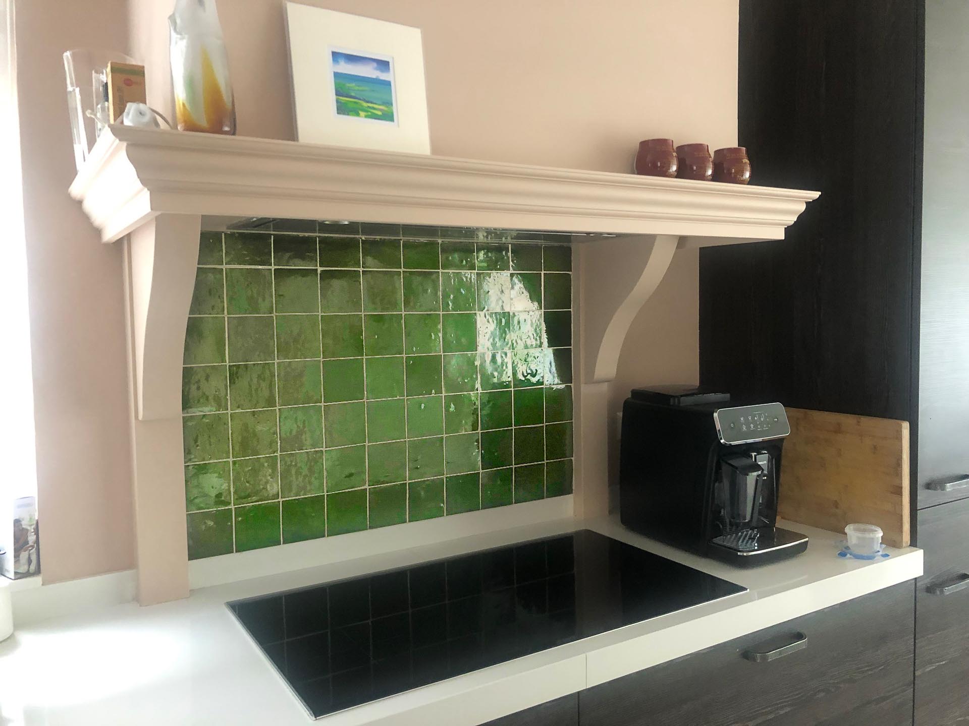 Foto: wandtegels zelliges groen 001