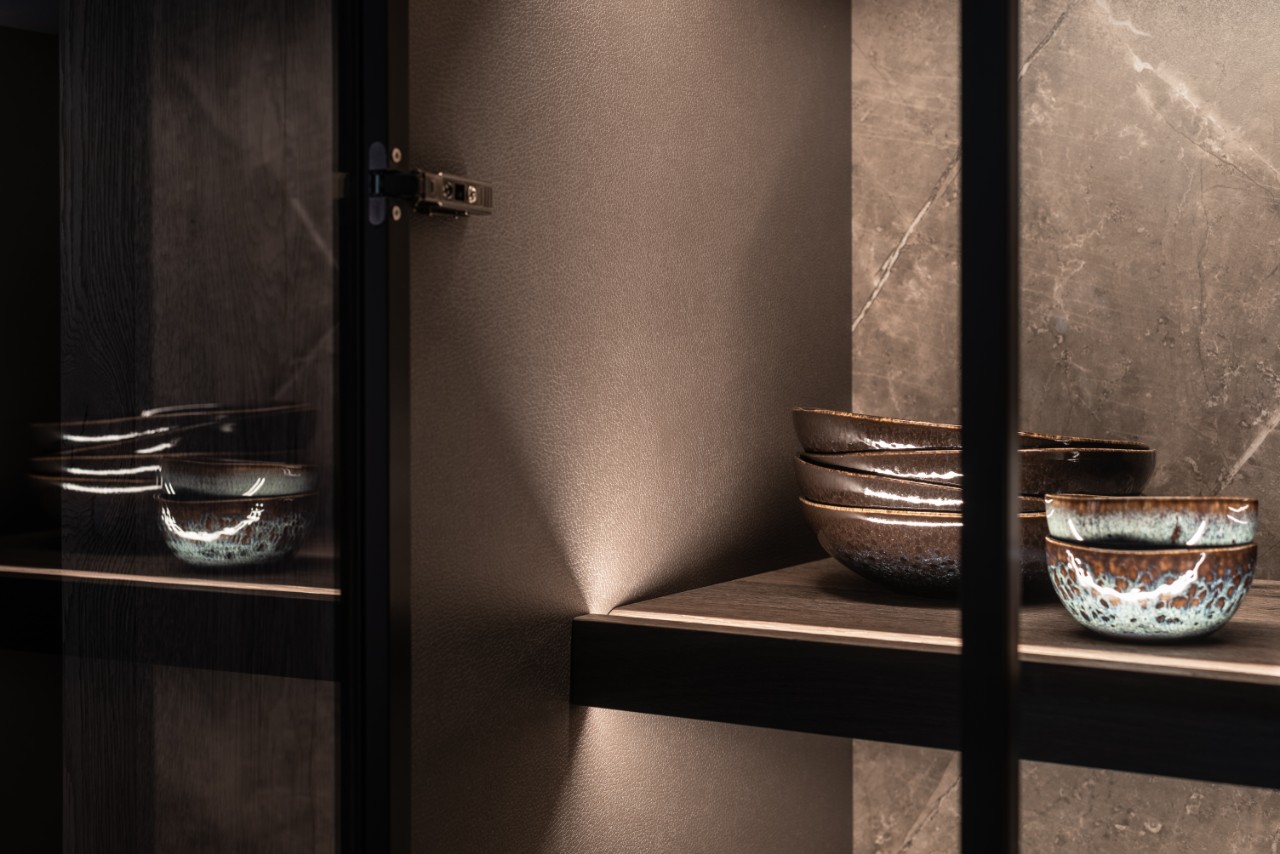 Foto: Mereno Verona Milano keuken detail glaskast