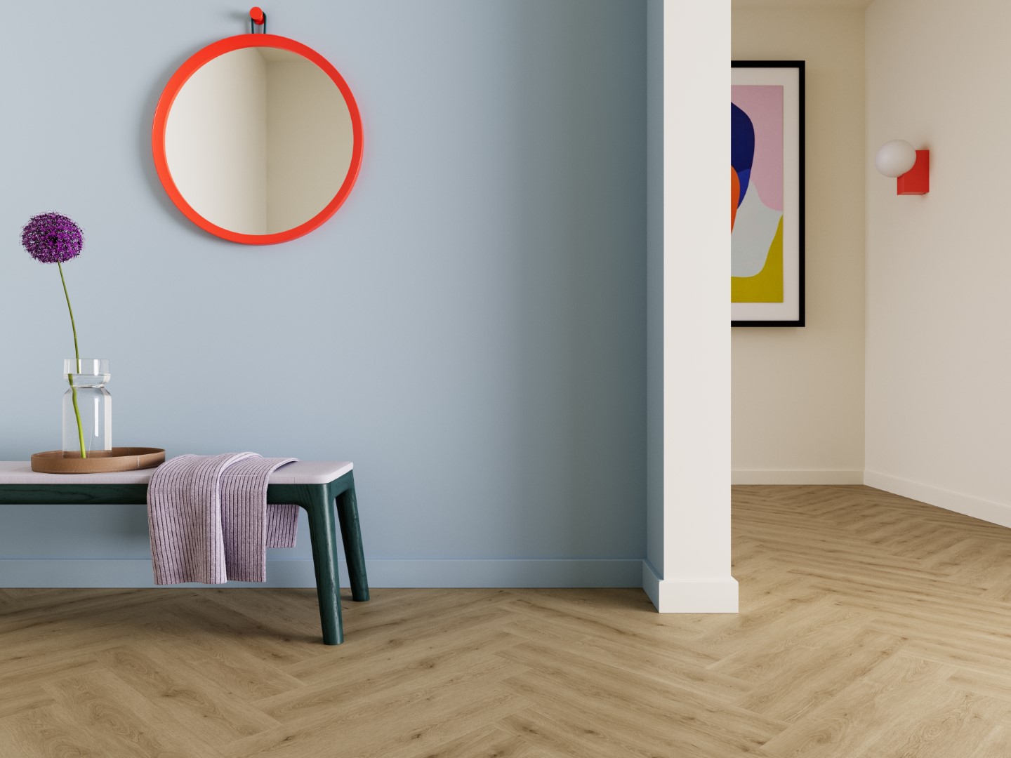 Foto: Parquetvinyl paintable skirting 8cm  Groot 