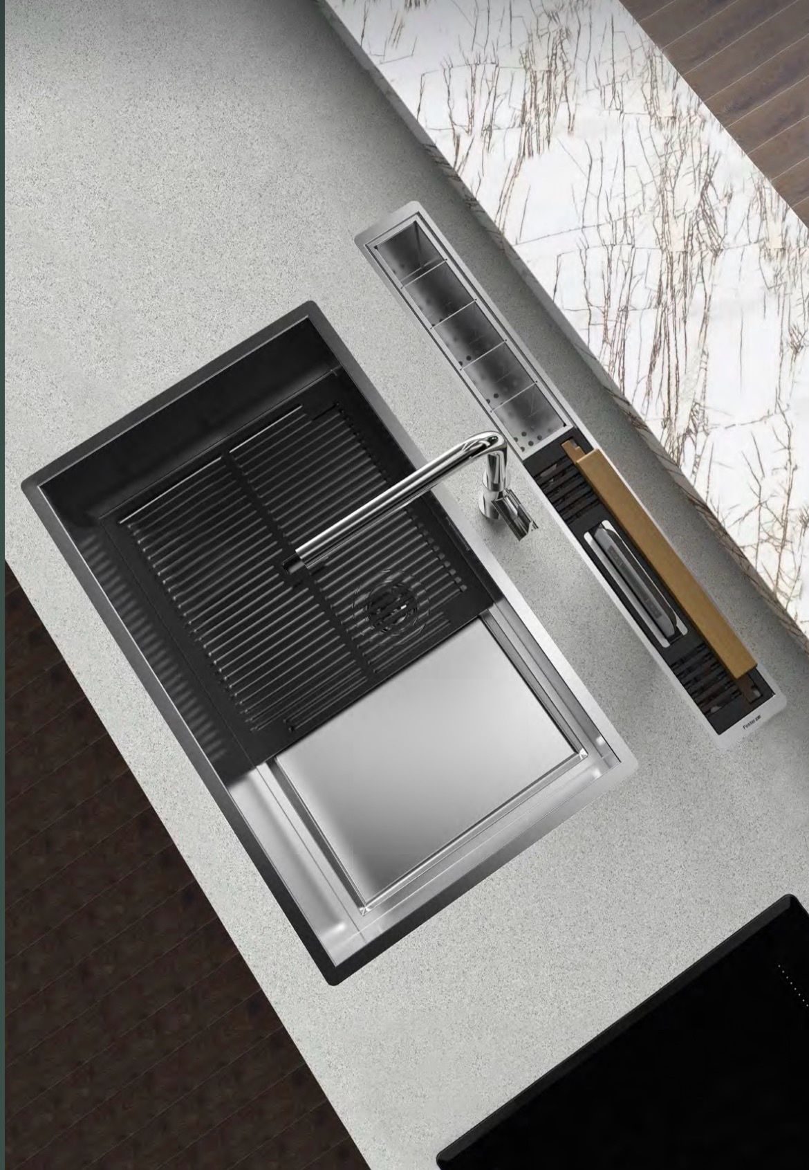 Foto : Foster keukenspoelbakken en accessoires: Italiaans design met slimme functionaliteit