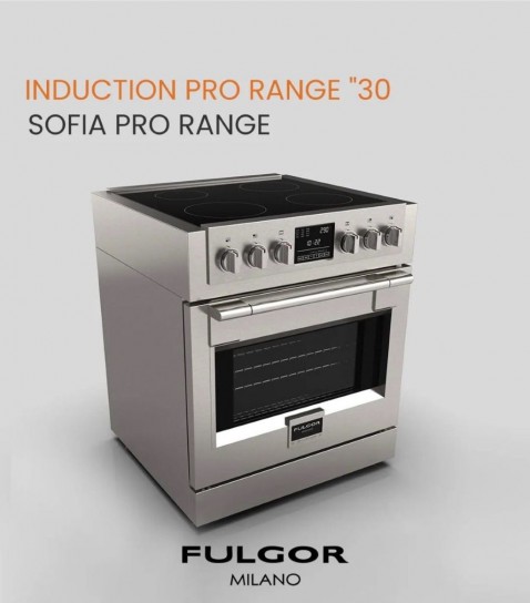 Foto : Compact inductiefornuis met Italiaanse klasse: Fulgor Milano 76,2 cm