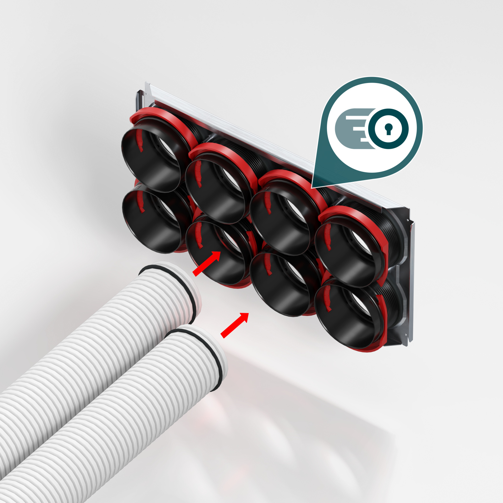 Foto: Zehnder CSY RapidLock Mounting Plate QuickInstallation Cutout