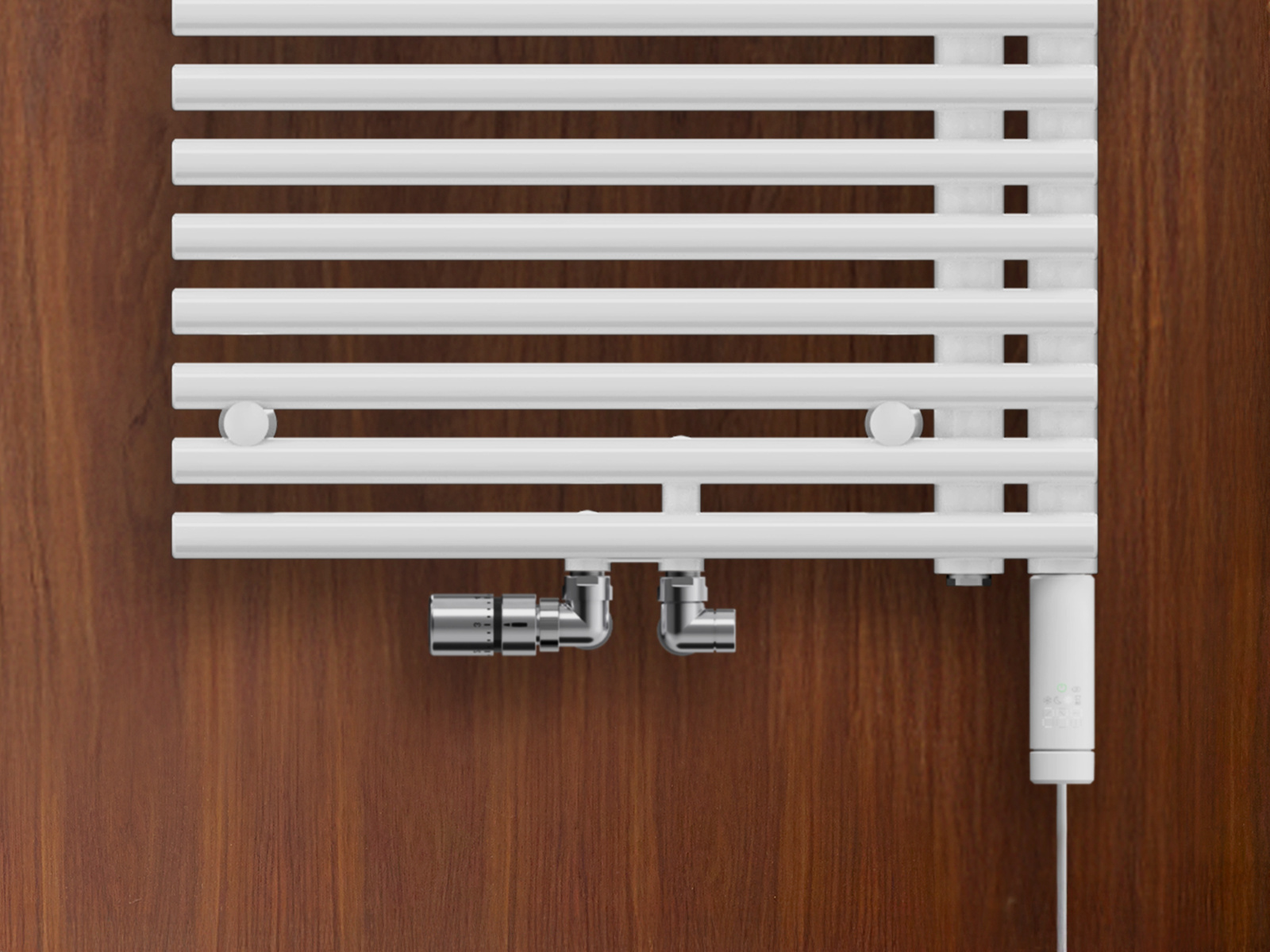 Foto: Zehnder RAD FormaAsym MX IHC ValveTypeE TrafficWhite  bathroom Detail