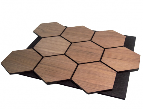 Foto : Hexagon wandpanelen: stijlvol design en perfecte akoestiek