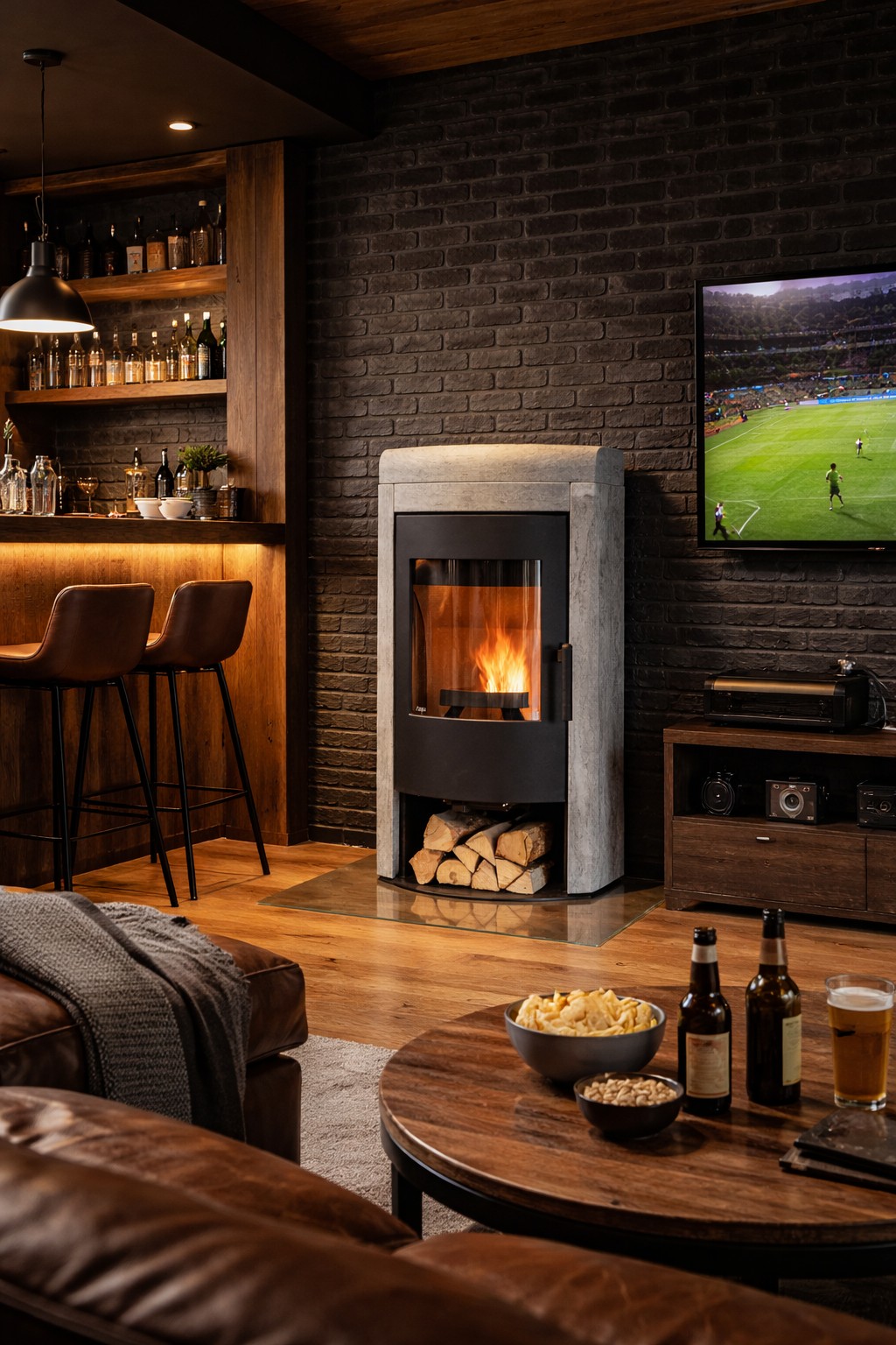 Foto : De Rika Lavita houtkachel met 150KG speksteen voor echte houtblokken