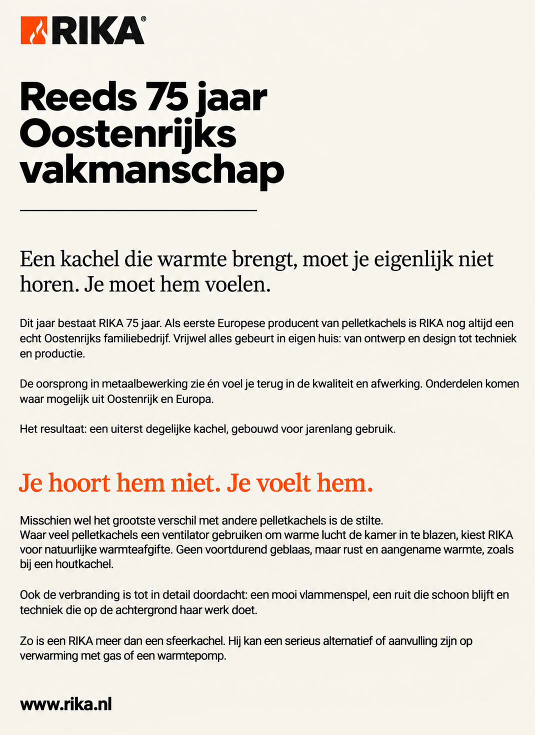 Foto: Waar een RIKA pelletkachel
