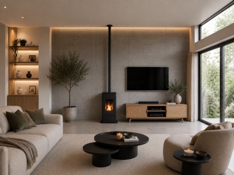 Foto : Een tijdloze, stille pelletkachel met een vermogen van 6 kW. Livo