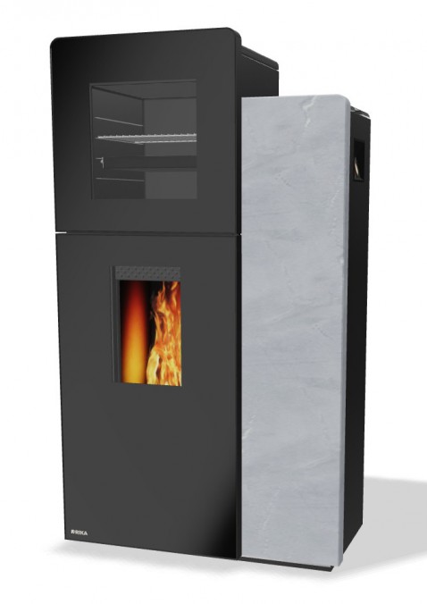Foto : RIKA DOMO BACK – pelletkachel met geïntegreerd bakvak